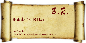 Bebők Rita névjegykártya
