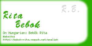 rita bebok business card
